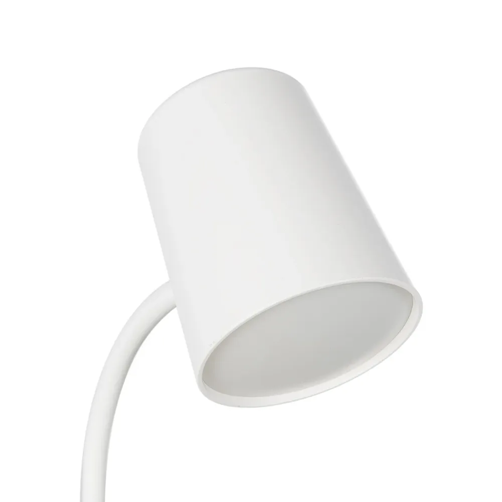 GLOBOSTAR® LUCORA 76555 Μοντέρνο Επιτραπέζιο Φωτιστικό Γραφείου με Ασύρματη Φόρτιση 10W 2A & 4W Bluetooth Ηχείο LED 3W 300lm 120° DC 5V με USB-C IP20 Ρυθμιζόμενο Λευκό CCT με Αφή 2700K/4500K/6000K Dimmable - Sanan SMD Chip - Λευκό - Μ12 x Π12 x Υ32cm 