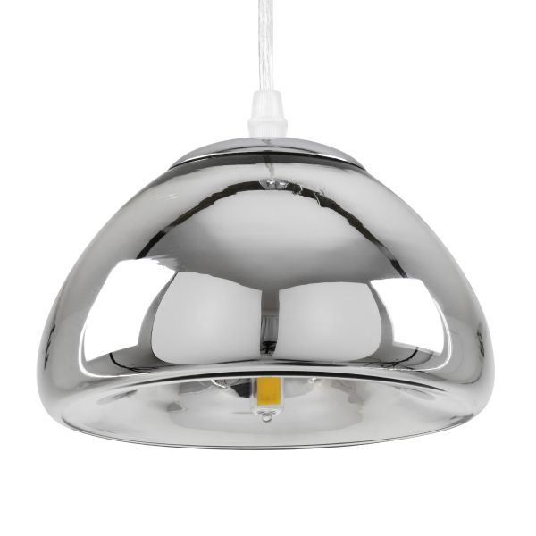 GLOBOSTAR® CRISTIN 00756 Μοντέρνο Κρεμαστό Φωτιστικό Οροφής με Ντουί 1 x G4 AC 220-240V IP20 - Ασημί - Μ18 x Π18 x Υ13cm