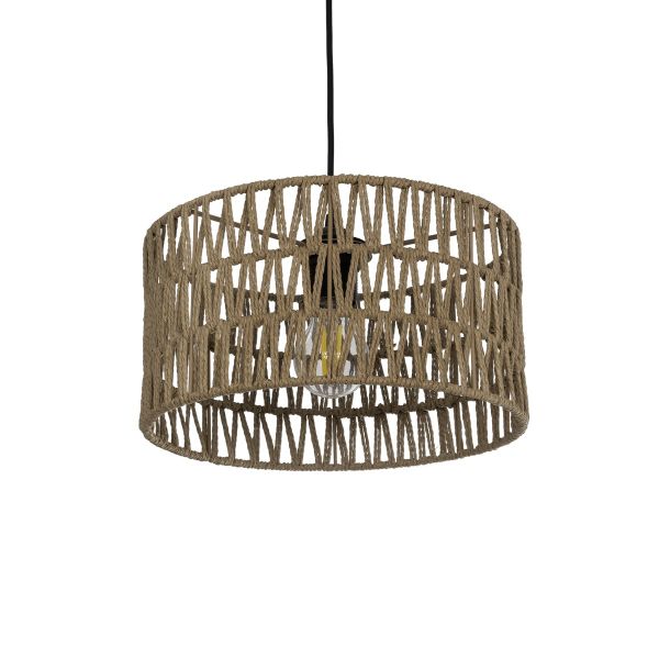 GLOBOSTAR® POMEGRANDE 204-0166 Boho Κρεμαστό Φωτιστικό Οροφής με Ντουί 1 x E27 AC 220-240V IP20 - Μπεζ - Μ30 x Π30 x Υ18cm