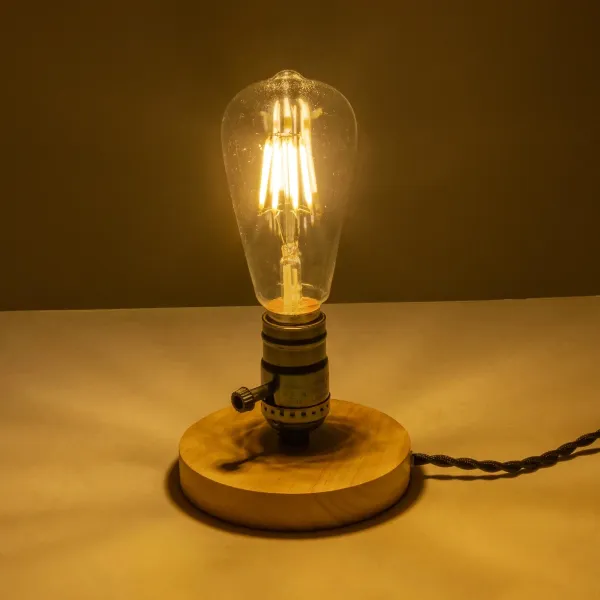 GLOBOSTAR® NOX 77700 Μοντέρνο Επιτραπέζιο Φωτιστικό Πορτατίφ με Ντουί 1 x E27 AC 220-240V IP20 - Μπεζ & Μαύρο - Μ12 x Π12 x Υ9cm