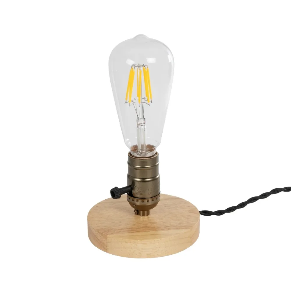 GLOBOSTAR® NOX 77701 Μοντέρνο Επιτραπέζιο Φωτιστικό Πορτατίφ με Ντουί 1 x E27 AC 220-240V IP20 - Μπεζ & Μπρούτζινο - Μ12 x Π12 x Υ9cm