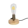GLOBOSTAR® NOX 77701 Μοντέρνο Επιτραπέζιο Φωτιστικό Πορτατίφ με Ντουί 1 x E27 AC 220-240V IP20 - Μπεζ & Μπρούτζινο - Μ12 x Π12 x Υ9cm