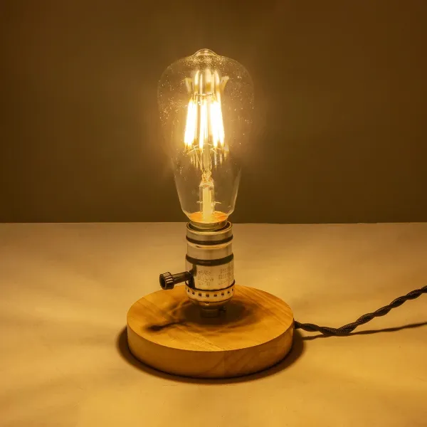 GLOBOSTAR® NOX 77703 Μοντέρνο Επιτραπέζιο Φωτιστικό Πορτατίφ με Ντουί 1 x E27 AC 220-240V IP20 - Μπεζ & Ασημί - Μ12 x Π12 x Υ9cm