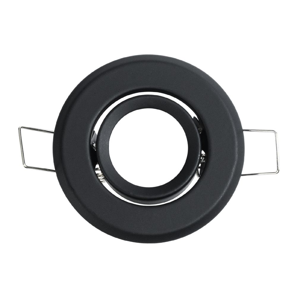 GLOBOSTAR® ORO 77801 Χωνευτή Κινούμενη Βάση για Σποτ MR11 με Ντουί GU10/GU5.3 IP20 - Μαύρο Ματ - Μ7 x Π7 x Υ2.1cm / Q5.5cm