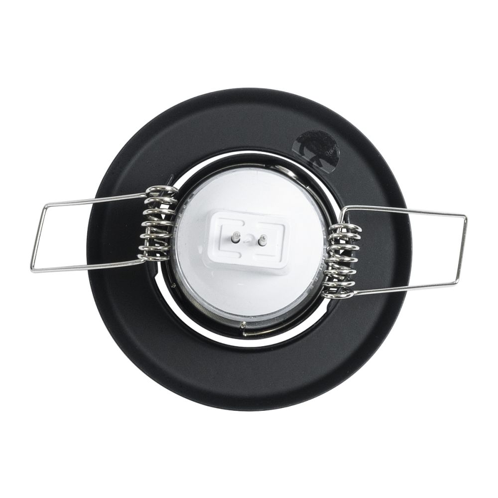 GLOBOSTAR® ORO 77801 Χωνευτή Κινούμενη Βάση για Σποτ MR11 με Ντουί GU10/GU5.3 IP20 - Μαύρο Ματ - Μ7 x Π7 x Υ2.1cm / Q5.5cm