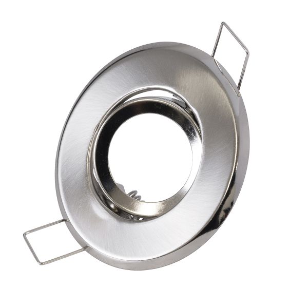 GLOBOSTAR® RAFY 77802 Χωνευτή Κινούμενη Βάση για Σποτ MR11 με Ντουί GU10/GU5.3 IP20 - Νίκελ Χρώμιο - Μ7 x Π7 x Υ2.1cm / Q5cm
