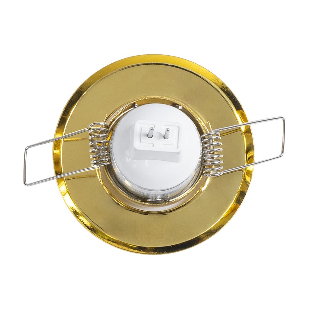 GLOBOSTAR® ORO 77804 Χωνευτή Κινούμενη Βάση για Σποτ MR11 με Ντουί GU10/GU5.3 IP20 - Χρυσό Πλατίνα - Μ7 x Π7 x Υ2.1cm / Q5.5cm