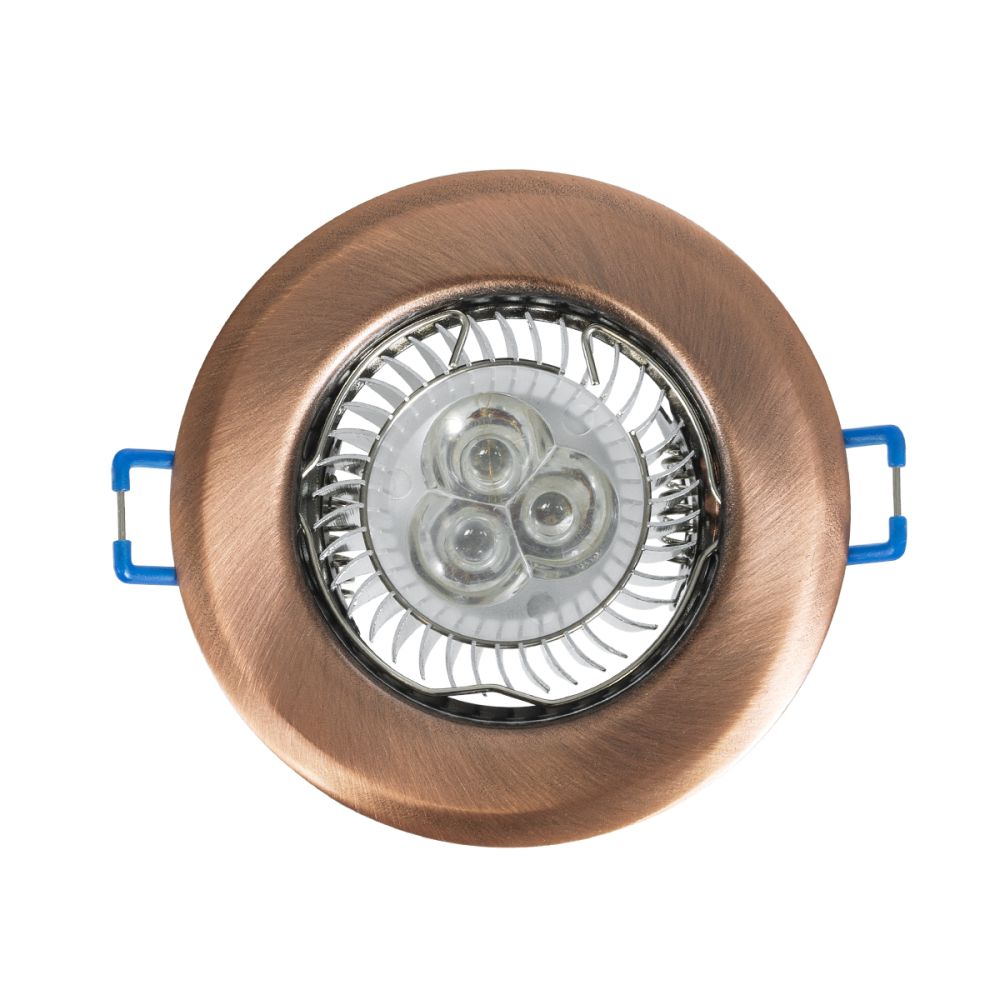 GLOBOSTAR® ORO 77812 Χωνευτή Βάση για Σποτ MR16 με Ντουί GU10/GU5.3 IP20 - Χάλκινο - Μ8.3 x Π8.3 x Υ3.1cm / Q6cm