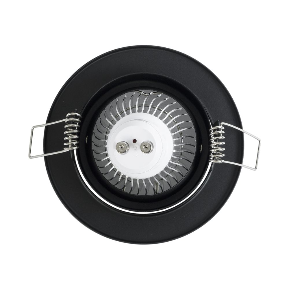 GLOBOSTAR® ORO 77815 Χωνευτή Κινούμενη Βάση για Σποτ MR16 με Ντουί GU10/GU5.3 IP20 - Μαύρο Ματ - Μ9.2 x Π9.2 x Υ2.8cm / Q7.6cm
