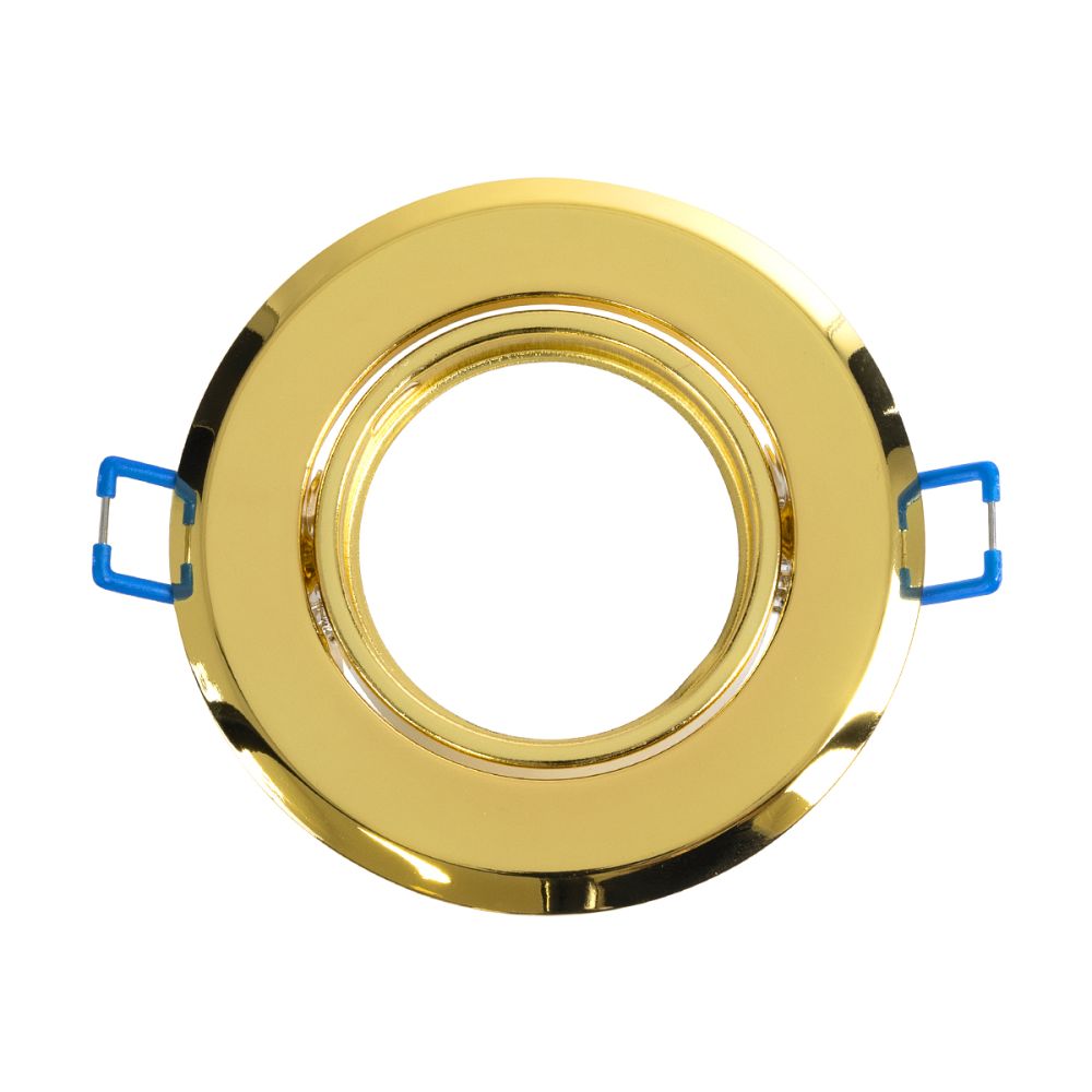 GLOBOSTAR® ORO 77818 Χωνευτή Κινούμενη Βάση για Σποτ MR16 με Ντουί GU10/GU5.3 IP20 - Χρυσό Πλατίνα - Μ9.2 x Π9.2 x Υ2.8cm / Q7.6cm