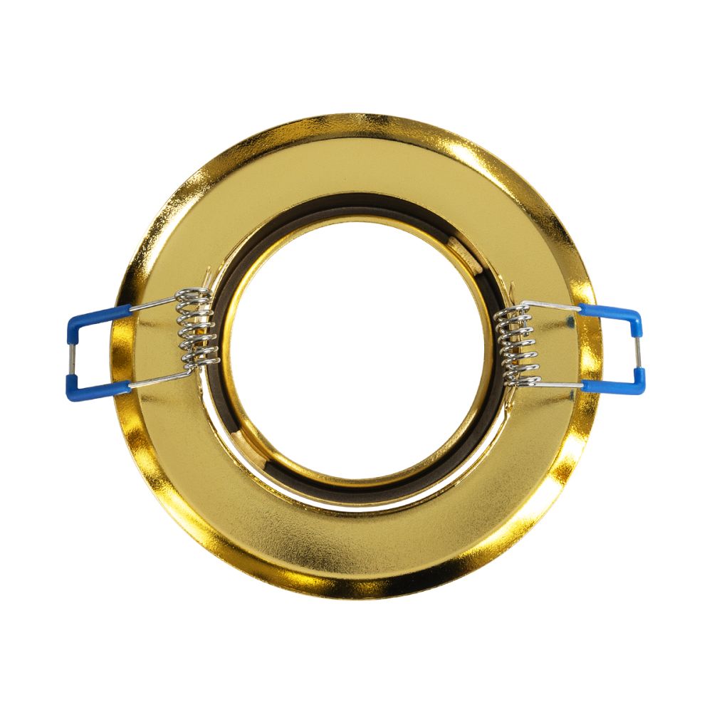 GLOBOSTAR® ORO 77818 Χωνευτή Κινούμενη Βάση για Σποτ MR16 με Ντουί GU10/GU5.3 IP20 - Χρυσό Πλατίνα - Μ9.2 x Π9.2 x Υ2.8cm / Q7.6cm