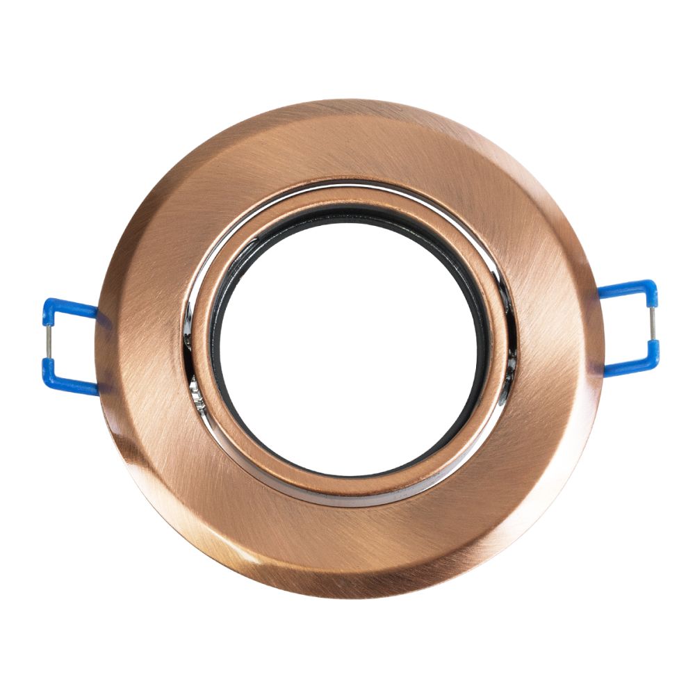 GLOBOSTAR® ORO 77819 Χωνευτή Κινούμενη Βάση για Σποτ MR16 με Ντουί GU10/GU5.3 IP20 - Χάλκινο - Μ9.2 x Π9.2 x Υ2.8cm / Q7.6cm