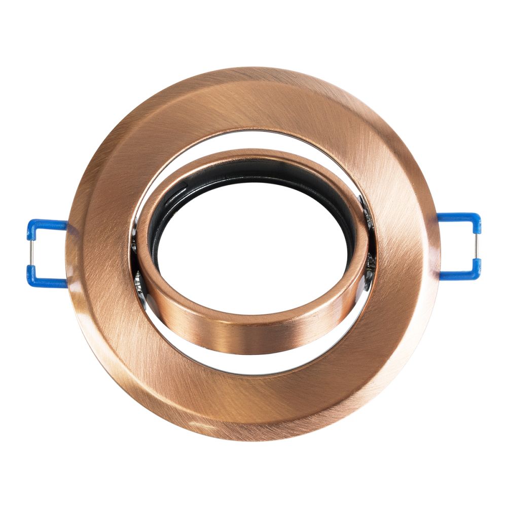 GLOBOSTAR® ORO 77819 Χωνευτή Κινούμενη Βάση για Σποτ MR16 με Ντουί GU10/GU5.3 IP20 - Χάλκινο - Μ9.2 x Π9.2 x Υ2.8cm / Q7.6cm