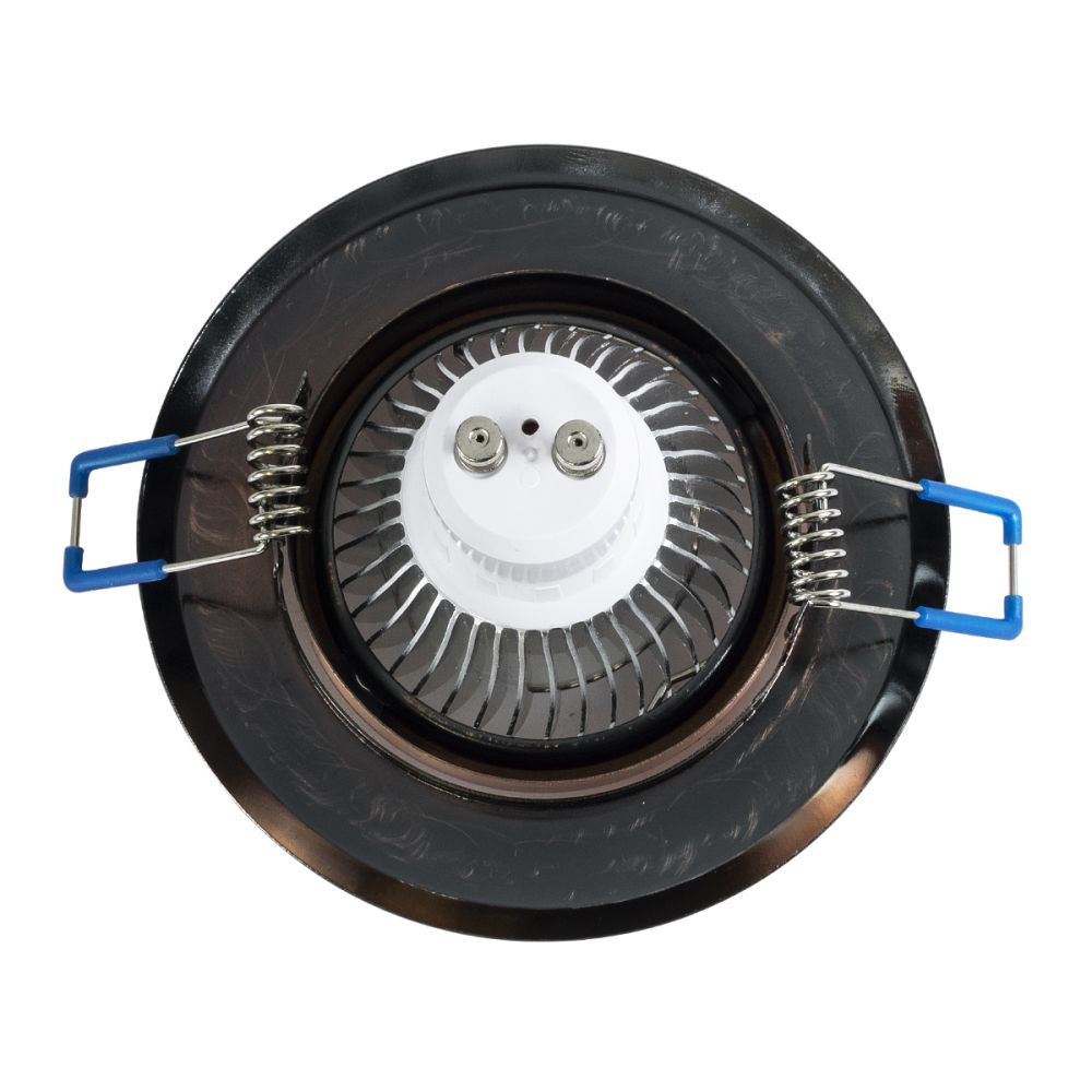 GLOBOSTAR® ORO 77819 Χωνευτή Κινούμενη Βάση για Σποτ MR16 με Ντουί GU10/GU5.3 IP20 - Χάλκινο - Μ9.2 x Π9.2 x Υ2.8cm / Q7.6cm