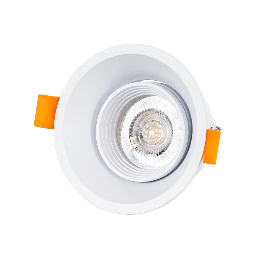GLOBOSTAR® ALPHA 77830 Χωνευτή Κινούμενη Βάση για Σποτ MR16 με Ντουί GU10/GU5.3 IP20 - Λευκό - Μ9.4 x Π9.4 x Υ4.2cm / Q8.3cm