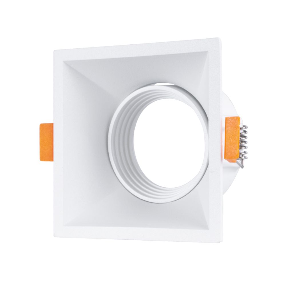 GLOBOSTAR® ALPHA 77832 Χωνευτή Κινούμενη Βάση για Σποτ MR16 για Ντουί GU10/GU5.3 IP20 - Λευκό - Μ9 x Π9 x Υ4.5cm / Q8.3cm
