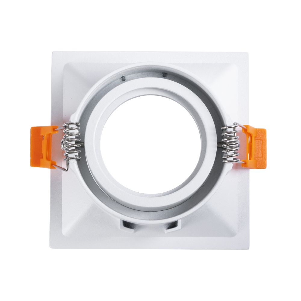 GLOBOSTAR® ALPHA 77832 Χωνευτή Κινούμενη Βάση για Σποτ MR16 για Ντουί GU10/GU5.3 IP20 - Λευκό - Μ9 x Π9 x Υ4.5cm / Q8.3cm