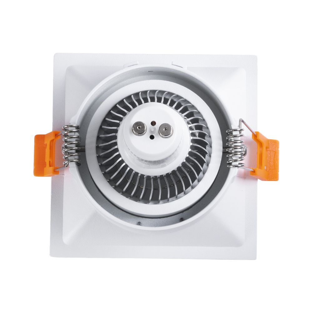 GLOBOSTAR® ALPHA 77832 Χωνευτή Κινούμενη Βάση για Σποτ MR16 για Ντουί GU10/GU5.3 IP20 - Λευκό - Μ9 x Π9 x Υ4.5cm / Q8.3cm