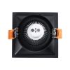 GLOBOSTAR® ALPHA 77833 Χωνευτή Κινούμενη Βάση για Σποτ MR16 με Ντουί GU10/GU5.3 IP20 - Μαύρο Ματ - Μ9 x Π9 x Υ4.5cm / Q8.3cm