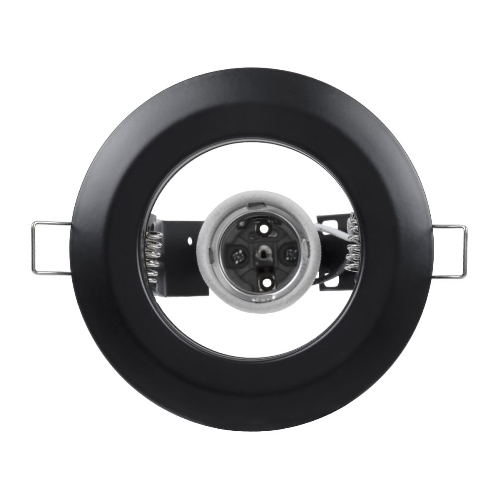 GLOBOSTAR® ACIDA 77845 Χωνευτή Βάση για Σποτ R63 με Ντουί E27 IP20 - Μαύρο Ματ - Μ11 x Π11 x Υ11cm / Q9cm