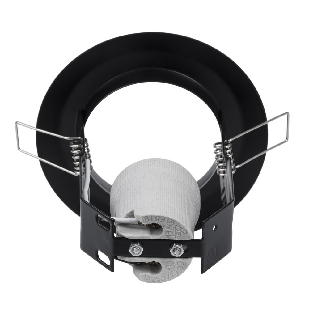 GLOBOSTAR® ACIDA 77845 Χωνευτή Βάση για Σποτ R63 με Ντουί E27 IP20 - Μαύρο Ματ - Μ11 x Π11 x Υ11cm / Q9cm