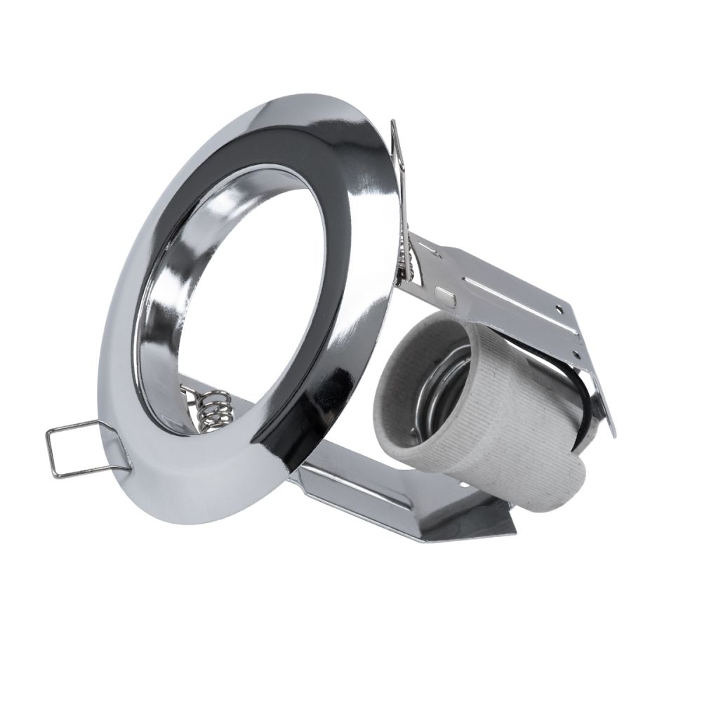 GLOBOSTAR® ACIDA 77847 Χωνευτή Βάση για Σποτ R63 με Ντουί E27 IP20 - Νίκελ Χρώμιο - Μ11 x Π11 x Υ11cm / Q9cm
