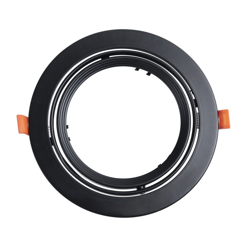 GLOBOSTAR® VITA 77851 Χωνευτή Κινούμενη Βάση για Σποτ AR111 για Ντουί GU10/GU5.3 IP20 - Μαύρο Ματ - Μ18 x Π18 x Υ4.5cm / Q16.5cm