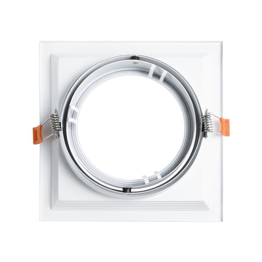 GLOBOSTAR® VITA 77852 Χωνευτή Κινούμενη Βάση για Σποτ AR111 για Ντουί GU10/GU5.3 IP20 - Λευκό - Μ18 x Π18 x Υ4.5cm / Q17.5 x 17.5cm
