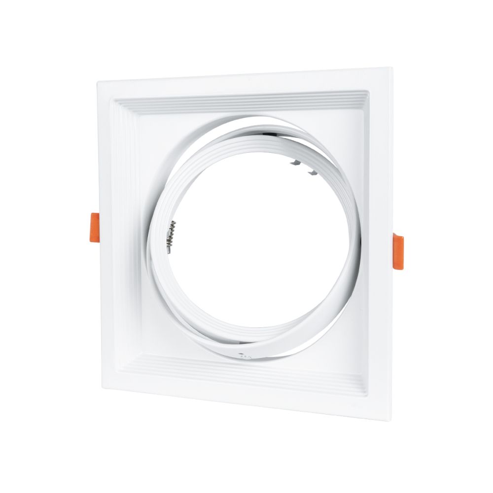 GLOBOSTAR® VITA 77852 Χωνευτή Κινούμενη Βάση για Σποτ AR111 για Ντουί GU10/GU5.3 IP20 - Λευκό - Μ18 x Π18 x Υ4.5cm / Q17.5 x 17.5cm