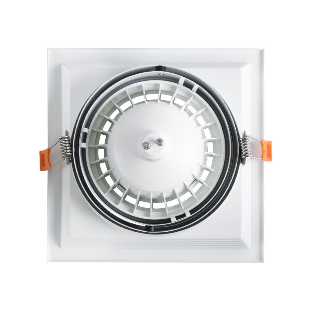 GLOBOSTAR® VITA 77852 Χωνευτή Κινούμενη Βάση για Σποτ AR111 για Ντουί GU10/GU5.3 IP20 - Λευκό - Μ18 x Π18 x Υ4.5cm / Q17.5 x 17.5cm
