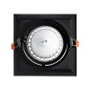 GLOBOSTAR® VITA 77853 Χωνευτή Κινούμενη Βάση για Σποτ AR111 για Ντουί GU10/GU5.3 IP20 - Μαύρο Ματ - Μ18 x Π18 x Υ4.5cm / Q17.5 x 17.5cm