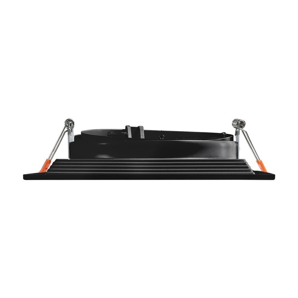GLOBOSTAR® VITA 77853 Χωνευτή Κινούμενη Βάση για Σποτ AR111 για Ντουί GU10/GU5.3 IP20 - Μαύρο Ματ - Μ18 x Π18 x Υ4.5cm / Q17.5 x 17.5cm