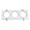 GLOBOSTAR® VITA 77856 Χωνευτή Κινούμενη Βάση για 3 x Σποτ AR111 για Ντουί GU10/GU5.3 IP20 - Λευκό - Μ48.7 x Π18 x Υ5.5cm / Q47.5 x 17cm
