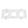 GLOBOSTAR® VITA 77856 Χωνευτή Κινούμενη Βάση για 3 x Σποτ AR111 για Ντουί GU10/GU5.3 IP20 - Λευκό - Μ48.7 x Π18 x Υ5.5cm / Q47.5 x 17cm