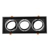 GLOBOSTAR® VITA 77857 Χωνευτή Κινούμενη Βάση για 3 x Σποτ AR111 για Ντουί GU10/GU5.3 IP20 - Μαύρο Ματ - Μ48.7 x Π18 x Υ5.5cm / Q47.5 x 17cm