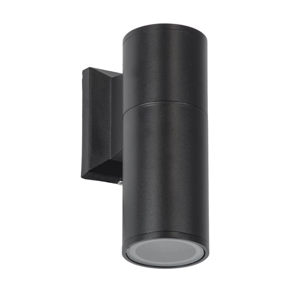 GLOBOSTAR® WALLY 77872 Μοντέρνο Φωτιστικό Τοίχου - Απλίκα με Ντουί 1 x GU10 AC 220-240V Αδιάβροχο IP65 - Μαύρο Ματ - Μ6.4 x Π11 x Υ17cm