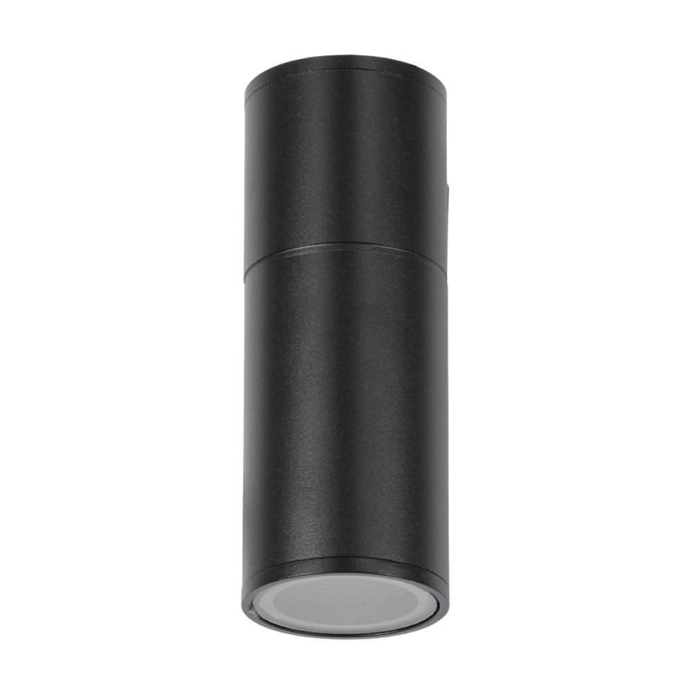 GLOBOSTAR® WALLY 77872 Μοντέρνο Φωτιστικό Τοίχου - Απλίκα με Ντουί 1 x GU10 AC 220-240V Αδιάβροχο IP65 - Μαύρο Ματ - Μ6.4 x Π11 x Υ17cm