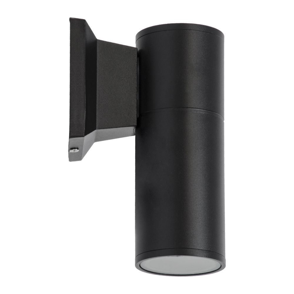 GLOBOSTAR® WALLY 77872 Μοντέρνο Φωτιστικό Τοίχου - Απλίκα με Ντουί 1 x GU10 AC 220-240V Αδιάβροχο IP65 - Μαύρο Ματ - Μ6.4 x Π11 x Υ17cm
