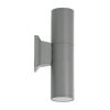 GLOBOSTAR® WALLY 77875 Μοντέρνο Φωτιστικό Τοίχου - Απλίκα με Ντουί 2 x GU10 AC 220-240V Αδιάβροχο IP65 - Γκρι Ματ - Μ6.4 x Π11 x Υ25cm