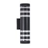 GLOBOSTAR® ORION 77883 Μοντέρνο Φωτιστικό Τοίχου - Απλίκα με Ντουί 2 x GU10 AC 220-240V Αδιάβροχο IP65 - Μαύρο Ματ - Μ9 x Π15 x Υ35.5cm