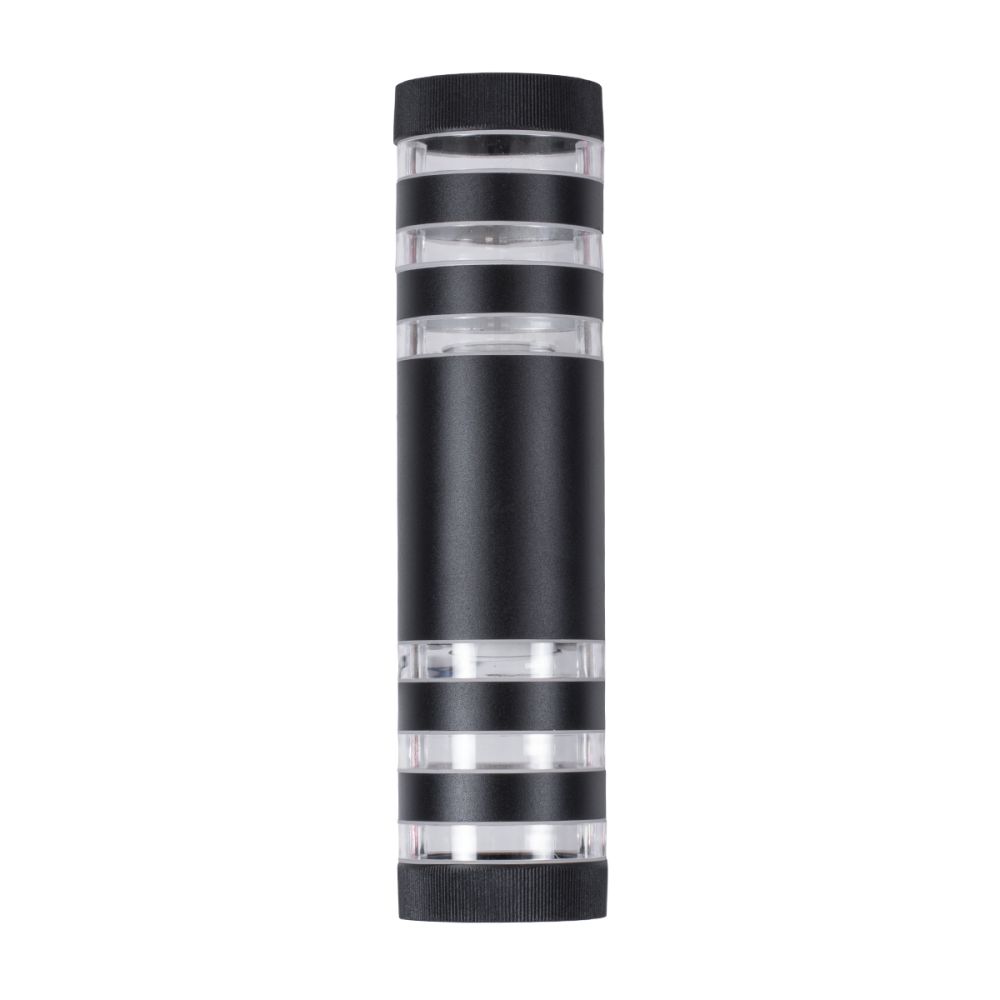 GLOBOSTAR® ORION 77883 Μοντέρνο Φωτιστικό Τοίχου - Απλίκα με Ντουί 2 x GU10 AC 220-240V Αδιάβροχο IP65 - Μαύρο Ματ - Μ9 x Π15 x Υ35.5cm