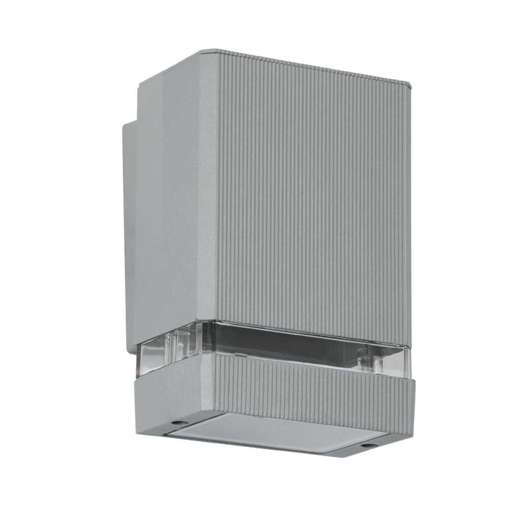 GLOBOSTAR® QUATRO 77894 Μοντέρνο Φωτιστικό Τοίχου - Απλίκα με Ντουί 1 x GU10 AC 220-240V Αδιάβροχο IP65 - Γκρι Ματ - Μ11 x Π10 x Υ16.5cm