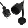 GloboStar® 78982 WIRE GARLAND Καλωδιογιρλάντα PVC 5 Μέτρων με 15 Ντουί E27 με Πρίζα Schuko Επεκτεινόμενη Αδιάβροχη IP65