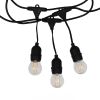 GLOBOSTAR® E27GARLAND 78984 Μοντέρνο Φωτιστικό Κήπου Γιρλάντα 15m με Ντουί 15 x E27 & Πρίζα Schuko Επεκτεινόμενη 90° AC 220-240V IP65 - Μαύρο - Μ1500 x Π92 x Υ16cm