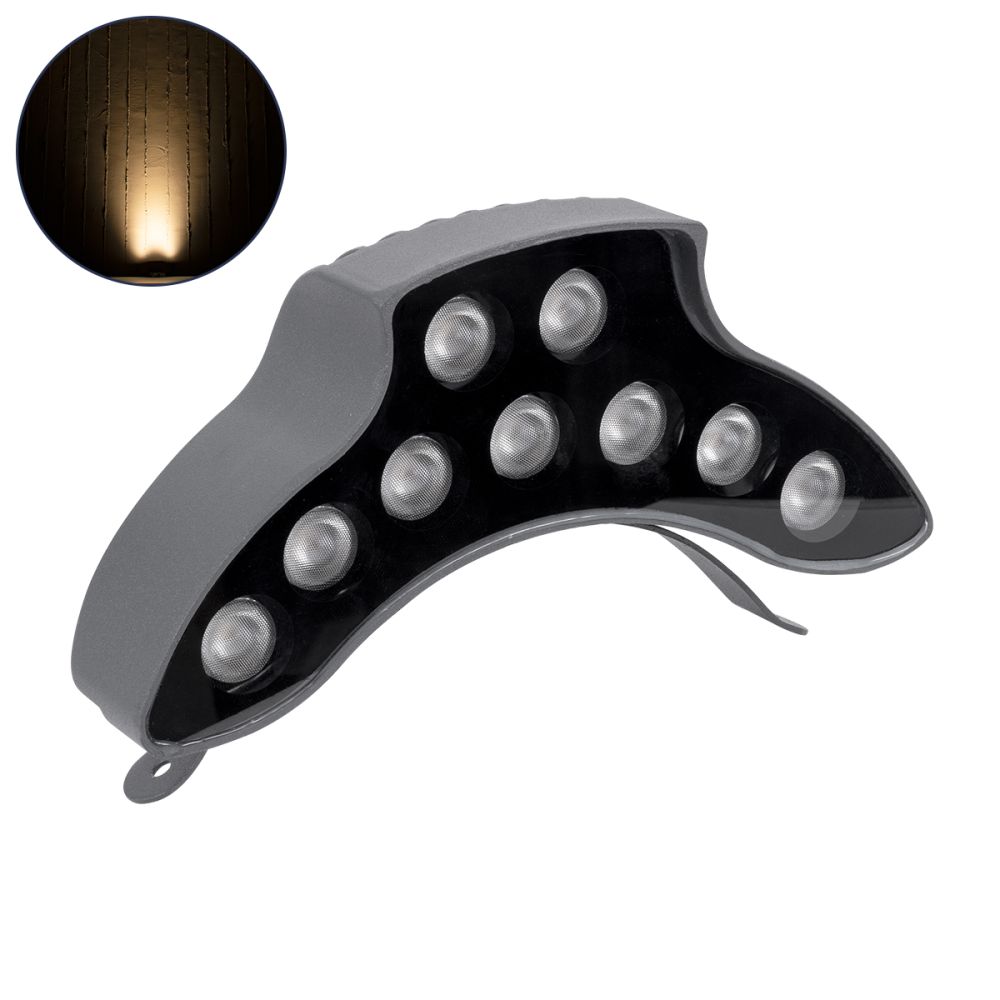 GLOBOSTAR® TREEPINA 90682 Κυρτή Μπάρα Φωτισμού Wall Washer για Φυτά - Δέντρα LED 9W 990lm 30° DC 24V Αδιάβροχο IP65 Θερμό Λευκό 2700K Dimmable - Bridgelux SMD Chip - Γκρι Ανθρακί - Μ20.5 x Π5.5 x Υ12cm - 3 Χρόνια Εγγύηση