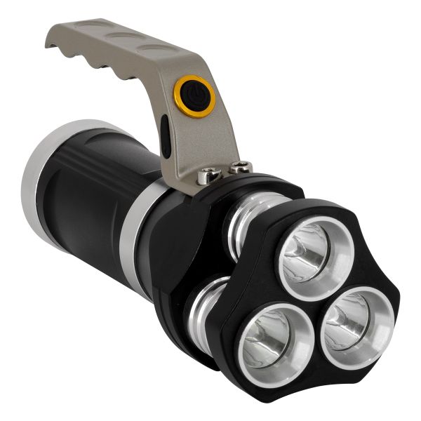GLOBOSTAR® HANDLAMP 79025 Φακός Χειρός LED 30W 3000lm 45° DC 5V με Επαναφορτιζόμενη Μπαταρία Li-ion 3.7V 3x18650 15000mAh IP20 Ψυχρό Λευκό 6000K - CREE XHP50 Chip - Μ16.3 x Π6.4 x Υ8.5cm - 1 Χρόνο Εγγύηση