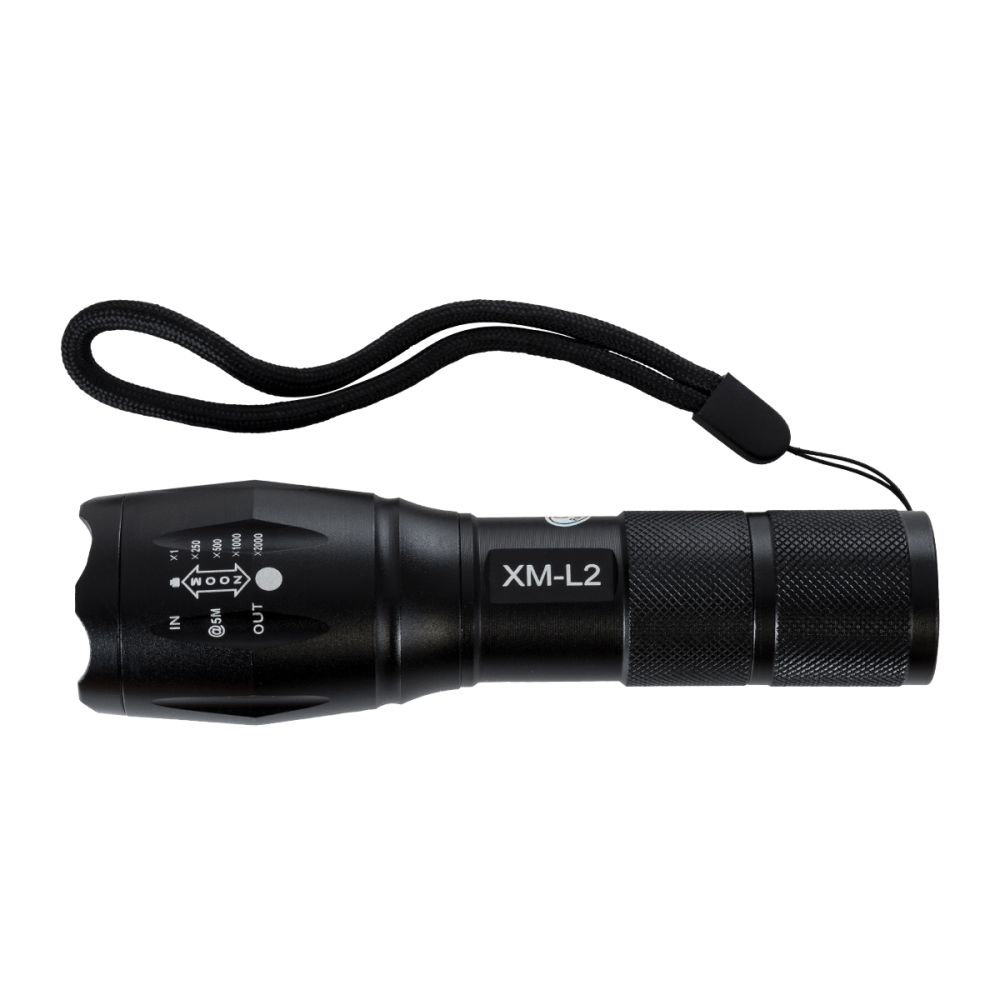 GLOBOSTAR® HANDLAMP 79041 Φακός Χειρός LED 10W 1000lm 5~60° DC 5V με Επαναφορτιζόμενη Μπαταρία Li-ion 3.7V 1x18650 3000mAh IP20 Ψυχρό Λευκό 6000K - CREE XML2-T6 Chip - Μ13.5 x Π4 x Υ4cm - 1 Χρόνο Εγγύηση