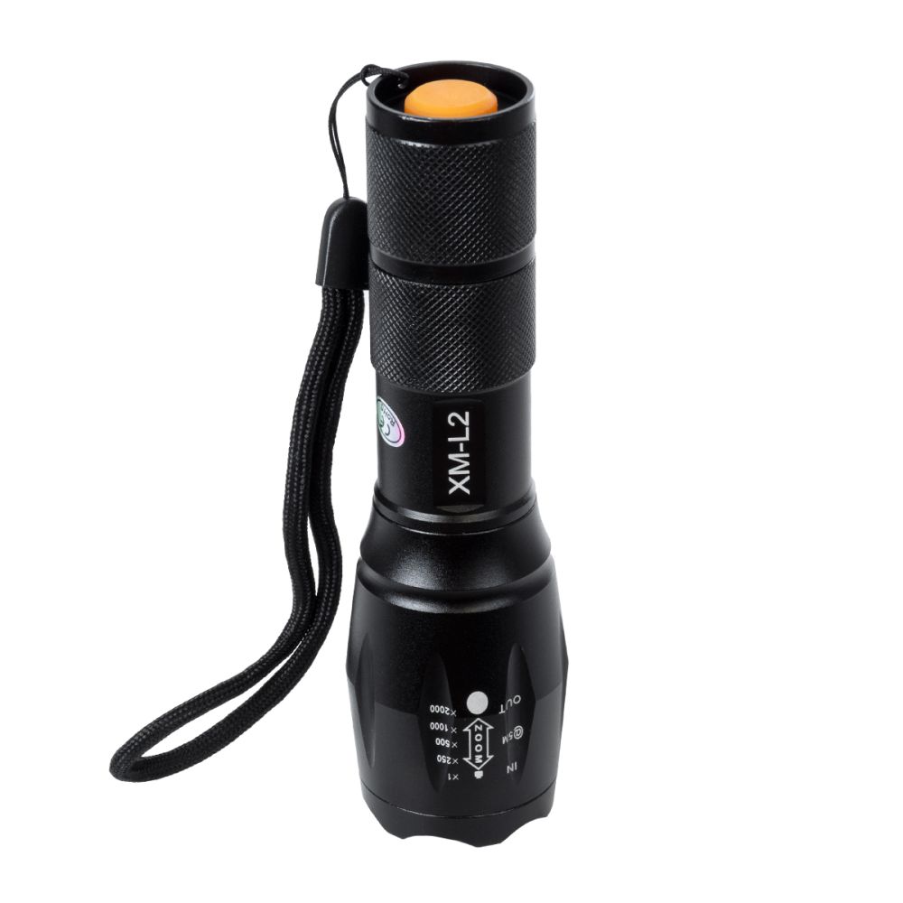 GLOBOSTAR® HANDLAMP 79041 Φακός Χειρός LED 10W 1000lm 5~60° DC 5V με Επαναφορτιζόμενη Μπαταρία Li-ion 3.7V 1x18650 3000mAh IP20 Ψυχρό Λευκό 6000K - CREE XML2-T6 Chip - Μ13.5 x Π4 x Υ4cm - 1 Χρόνο Εγγύηση