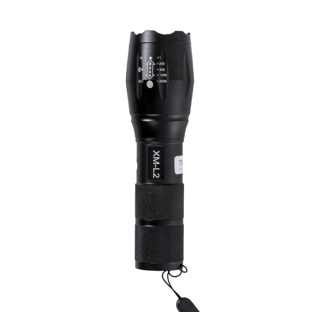 GLOBOSTAR® HANDLAMP 79041 Φακός Χειρός LED 10W 1000lm 5~60° DC 5V με Επαναφορτιζόμενη Μπαταρία Li-ion 3.7V 1x18650 3000mAh IP20 Ψυχρό Λευκό 6000K - CREE XML2-T6 Chip - Μ13.5 x Π4 x Υ4cm - 1 Χρόνο Εγγύηση