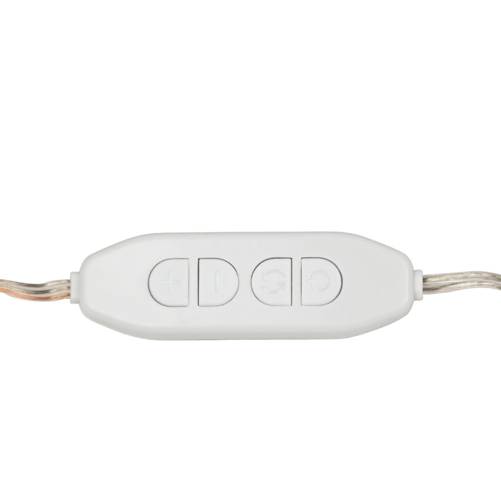 GLOBOSTAR® MIRRORPEARLS 79047 Μοντέρνο Φωτιστικό Γιρλάντα Καθρέπτη Μακιγιάζ με USB 5.0 LED 8W 800lm 260° DC 5V Αδιάβροχο IP54 Ρυθμιζόμενο Λευκό CCT με Ενσωματωμένο Χειριστήριο από 2700K έως 6000K Dimmable - Sanan SMD Chip - Λευκό - Μ200 x Π4.5 x Υ4.9cm - 
